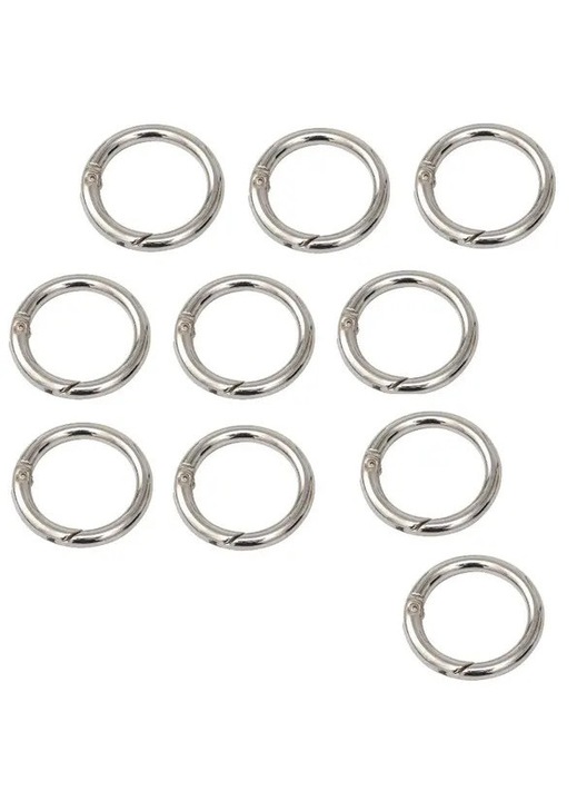 Метални ключодържатели отварачки комплект 10 броя сребрист 2.8x1.9x0.4cm