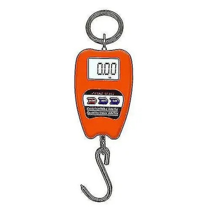Cantar digital portabil, capacitate 200kg, precizie 0.1kg, ecran LCD iluminat, negru