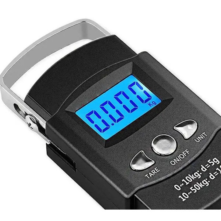 Digitális mérleg 50kg felett LCD kijelzővel és 1m-es mérőszalaggal, ezüst