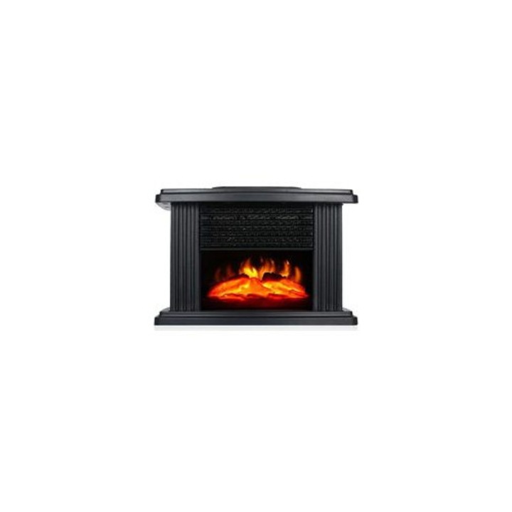 Soba electrica verticala cu efect flacara realista, interior, negru, 45x60x20cm