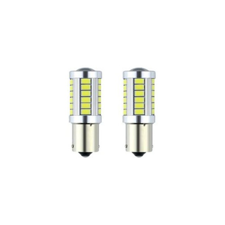 10 db LED izzó készlet 1156 BA15s P21W fehér 5W hátsó autó