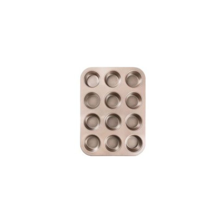 2 db-os sütőtepsi készlet, 35.5x26.5x2.7cm, rozsdamentes acél, tapadásmentes, arany