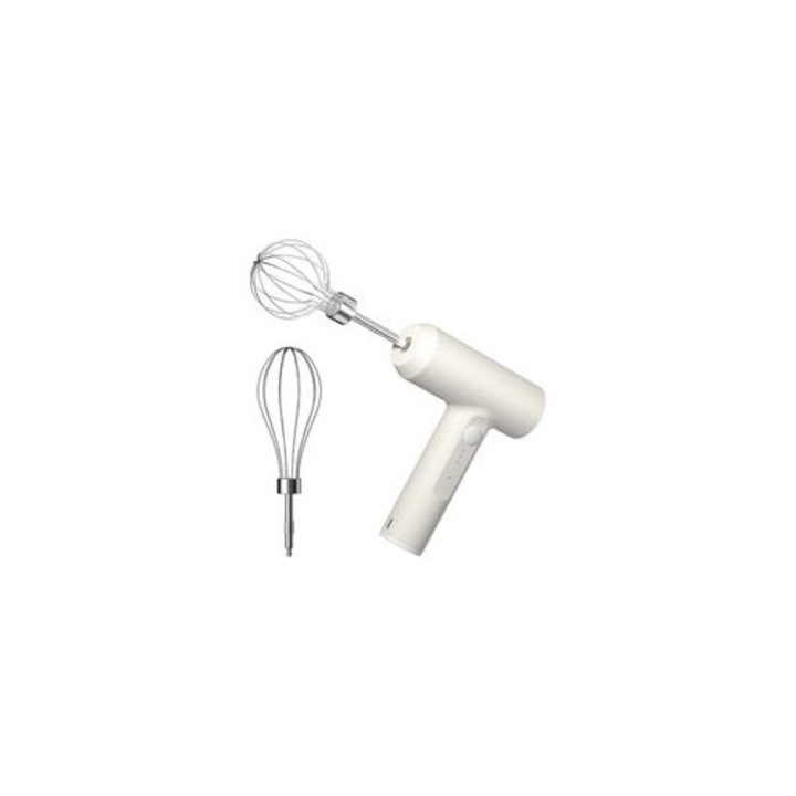 Mini elektromos hordozható mixer, dupla habverő, fehér, 20W, 3,7V, 2000mAh