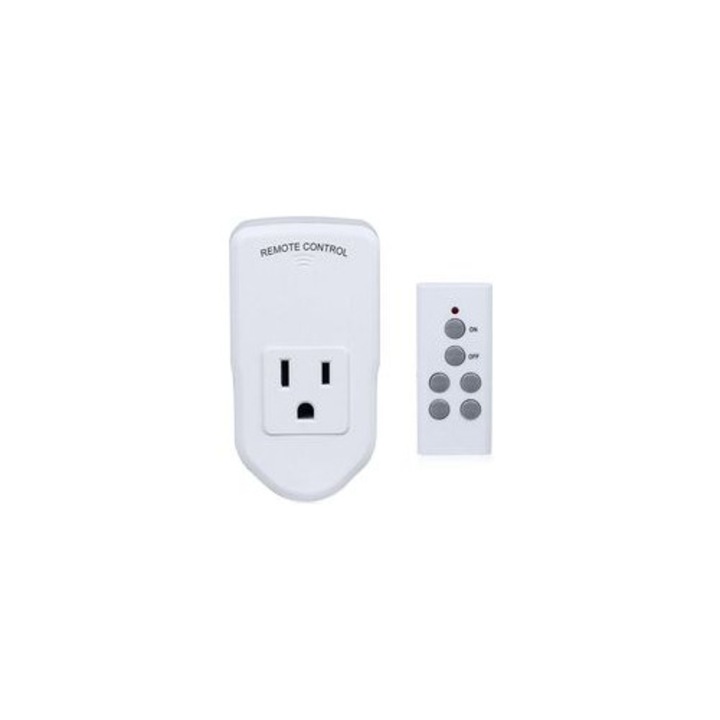 Vezeték nélküli aljzat távirányítóval, fehér, 10A 1200W, 2 darabos szett
