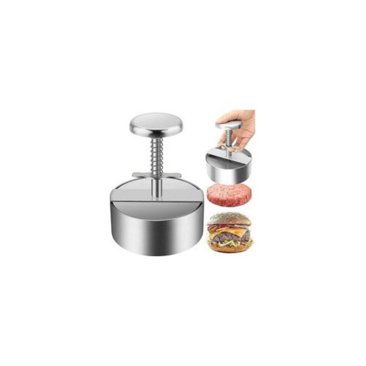 Presa hamburger inox 304 ajustabila pentru burgeri 10 dimensiuni 15x15cm