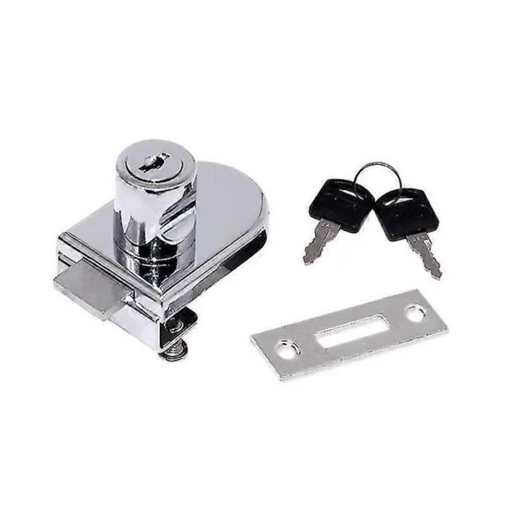 Üvegajtó zár, krómozott acél, ezüst, 3x8mm
