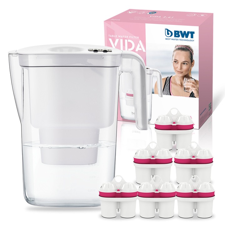 Кана за филтриране на вода BWT Vida 2.6L + 6 филтъра с магнезий