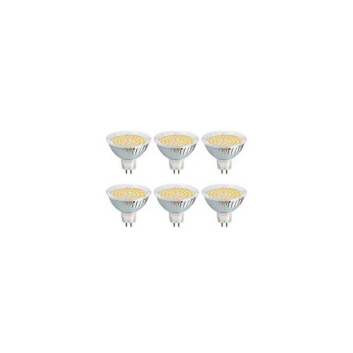 6 db GU5.3 LED izzó készlet, 3W, meleg fehér, 50x46mm, 12V AC/DC