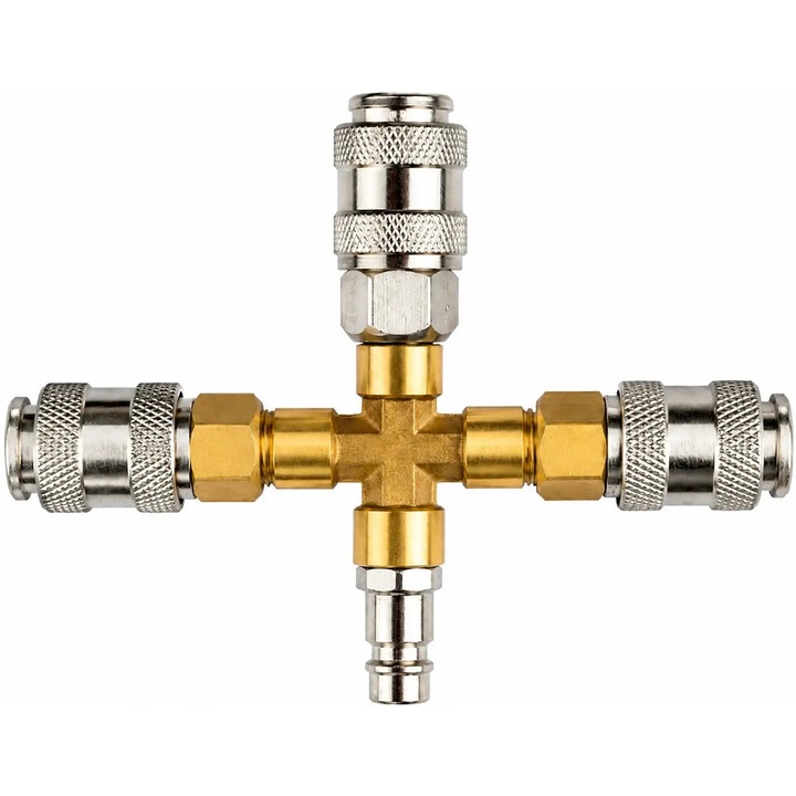 Cuplaj rapid pneumatic tip X, Kraft&Dele, cu 3 iesiri, KD2167