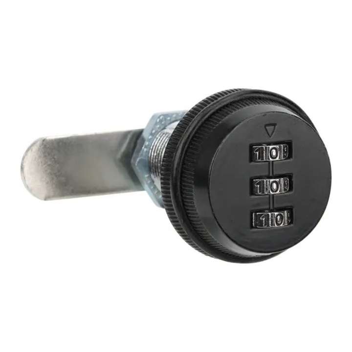 Lakat 3 számjegyű kombinációval, cinkötvözet, fekete, 30mm