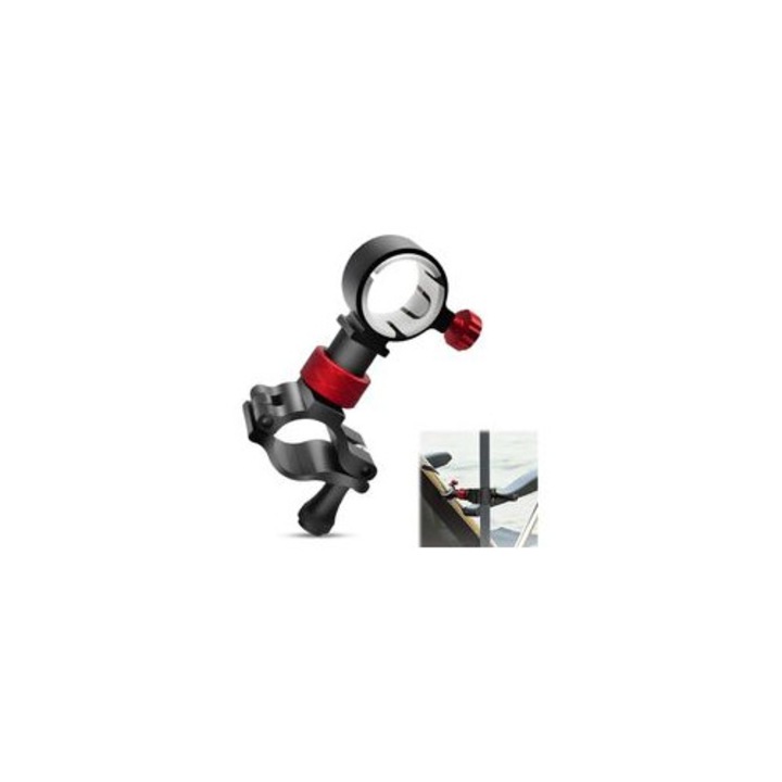 Suport parasolar, aliaj aluminiu, reglabil 360°, gri inchis-negru, 3x12x3cm