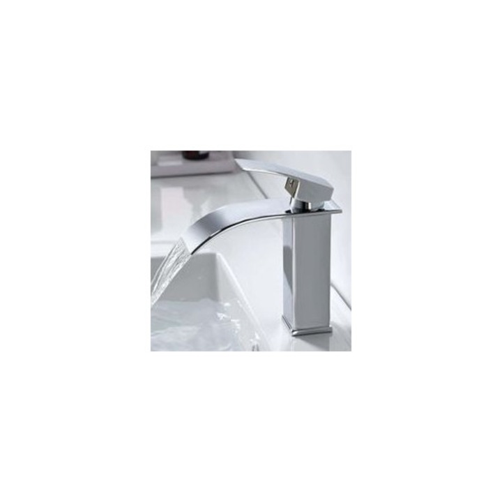 Baterie lavoar cascade, cromata, alama, 180x107mm, furtun 60cm