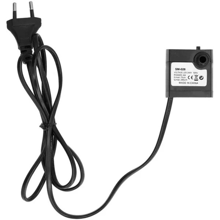 Mini merülő szivattyú 4W, 280 l/h, műanyag, 75 cm, többszínű