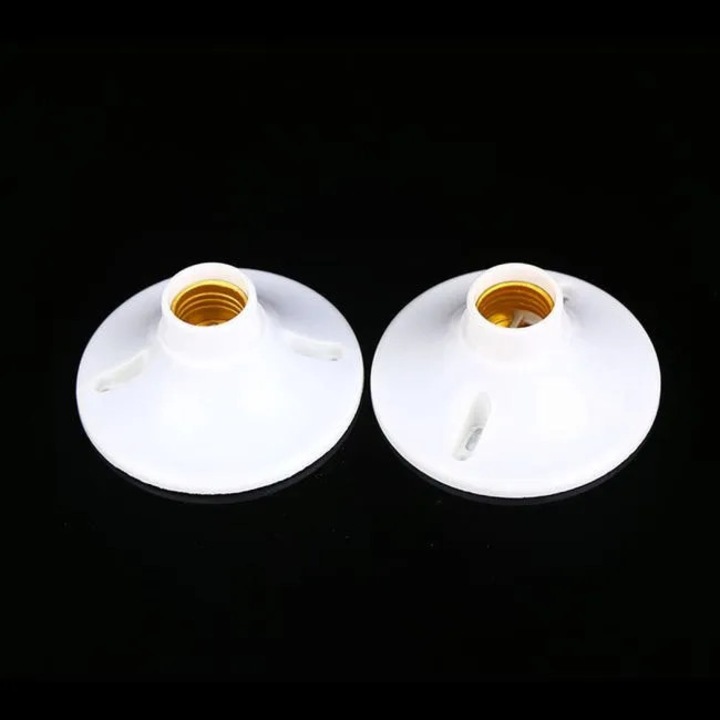 Set 2 Doua E27 plafon, plastic ignifug, ceramic, alb, mediu