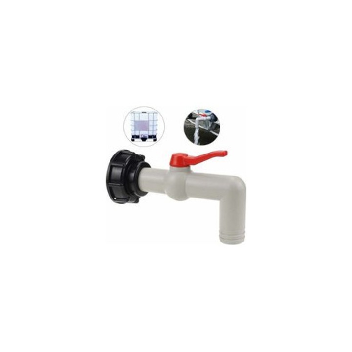 IBC kimeneti csap adapter 90 fokos, strapabíró, újrafelhasználható, 1 hüvelyk
