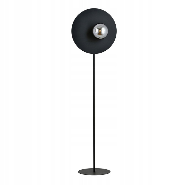Lampa de podea NICEA neagra, abajur grafit, sticla, E14, stil modern