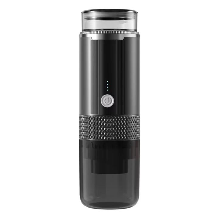 Hordozható Eszpresszógép 3 az 1-ben – Nespresso, Dolce Gusto, Nescafe kapszulákkal és őrölt kávéval kompatibilis, Fűtési funkció, 7500mAh akkumulátor, USB-C töltés, Ideális utazáshoz, kempingezéshez, autóba