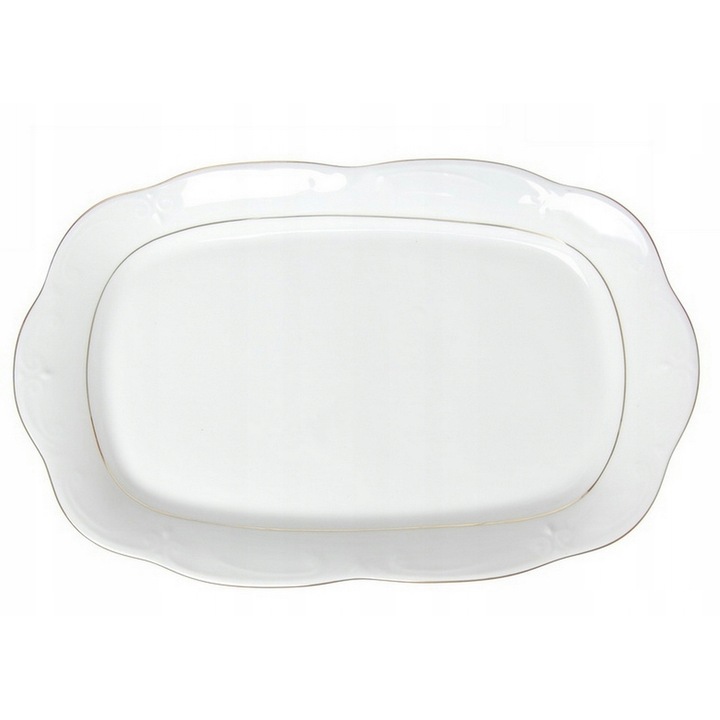 Deep Kamelia platou 24 cm - portelan Chodzież, decor auriu