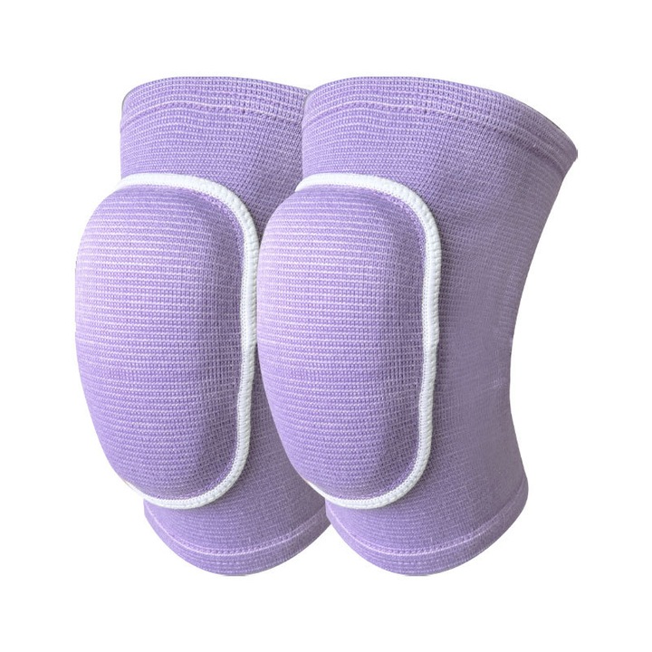 Set genunchiere elastice, protectie, mov, M, 13.5x13x22cm