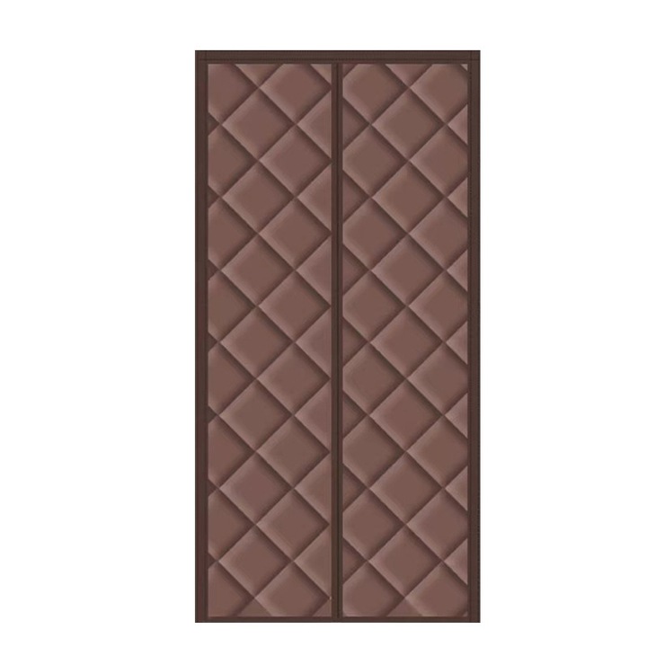 Mágneses hőszigetelő függöny, 80x205cm, barna, szél- és vízálló, ajtókhoz