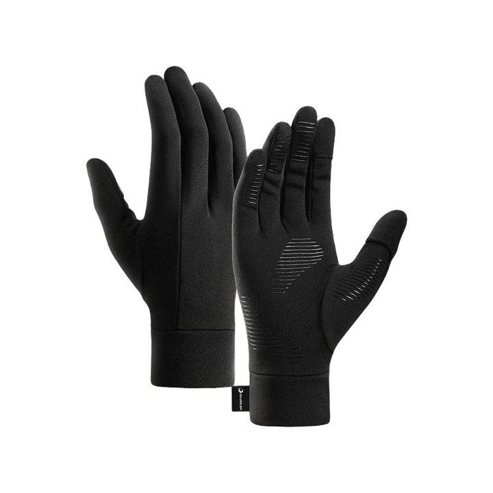 Unisex sportkesztyű, vízálló, meleg, fekete, XL