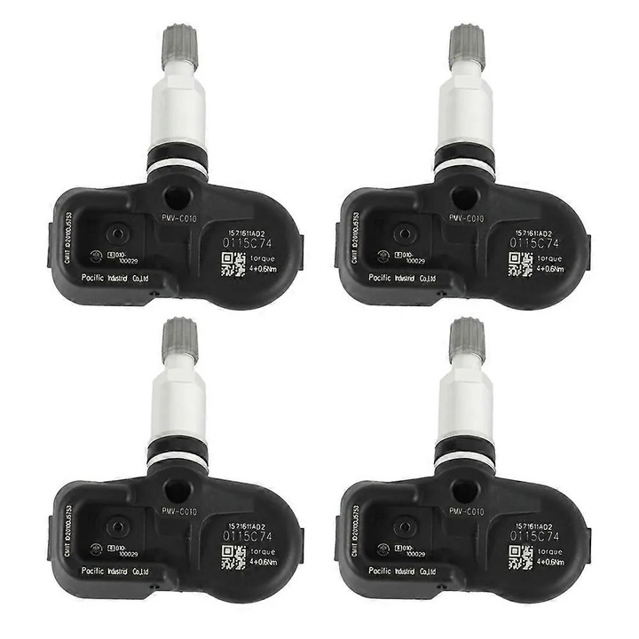 4 db TPMS gumiabroncsnyomás-érzékelő készlet, fém-műanyag, többszínű