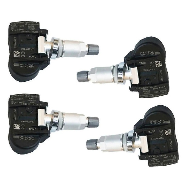 4 db keréknyomás érzékelő készlet, fém-műanyag, fekete-ezüst 52933-2M650 52933-3N100