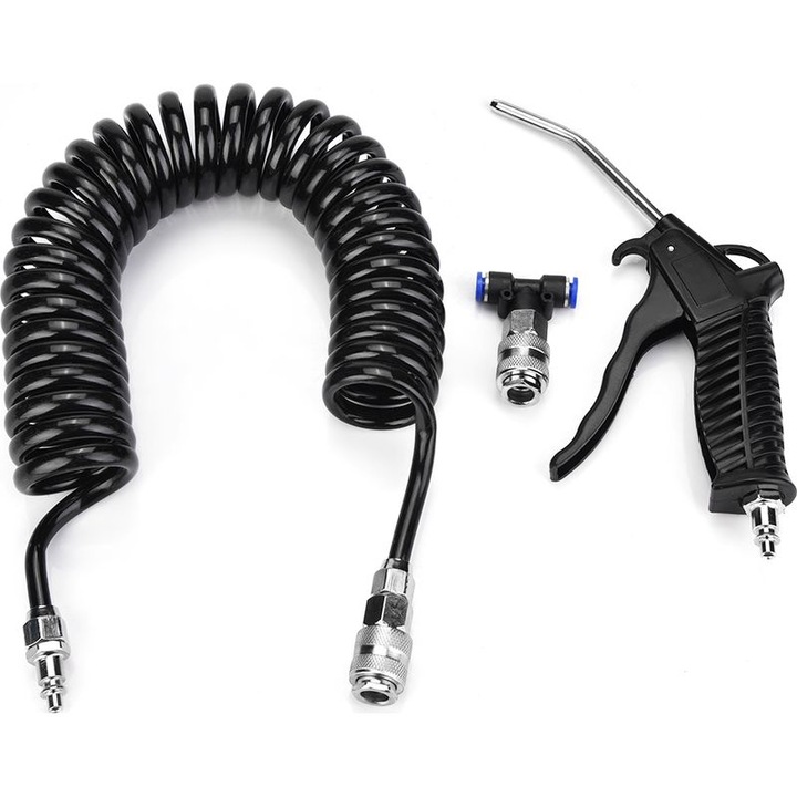 Pistol aer comprimat, furtun 5m, negru, set