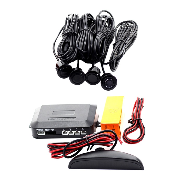 Set senzori de parcare Carguard SP003, afisaj wireless si semnal acustic, senzori vopsibili