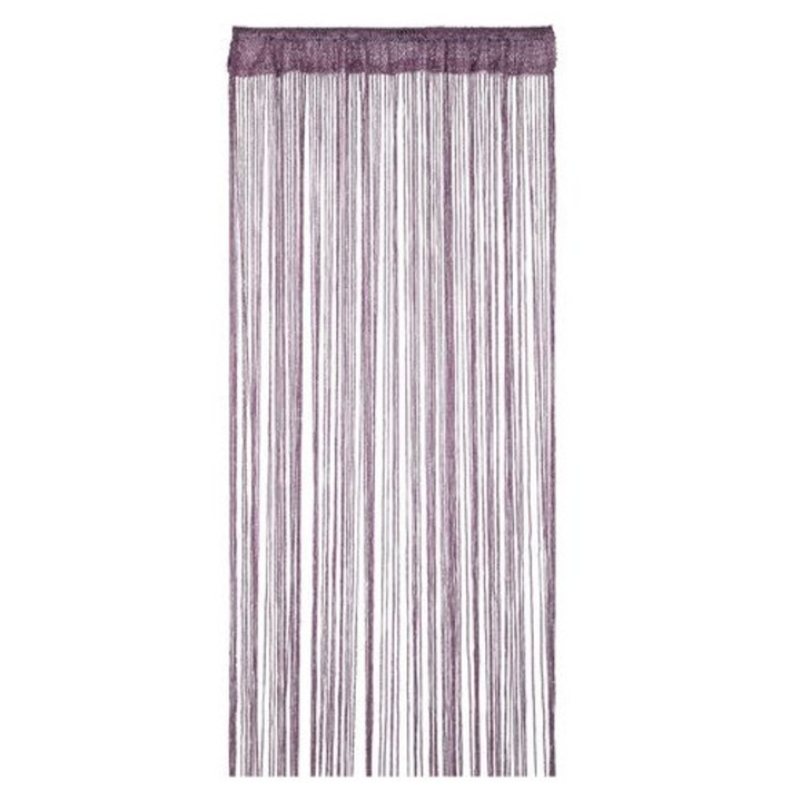 Függöny rojtokkal, sötétlila, 90x200cm, rovar- és porvédelem