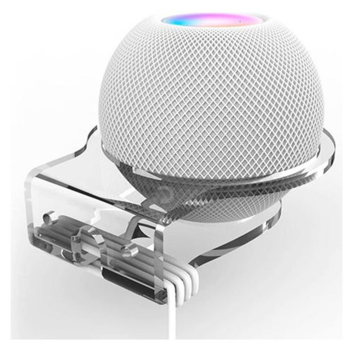 HomePod Mini fali tartó, akril, fehér 13,2x10,8x3,4cm