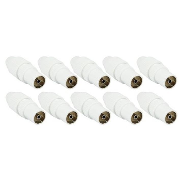 Set 10 piese conectori coaxiali alb 5-7mm 0.5-1.1mm