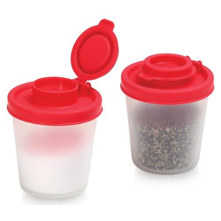 Set 2 recipiente condimente plastic transparent fara BPA, 5x5cm
