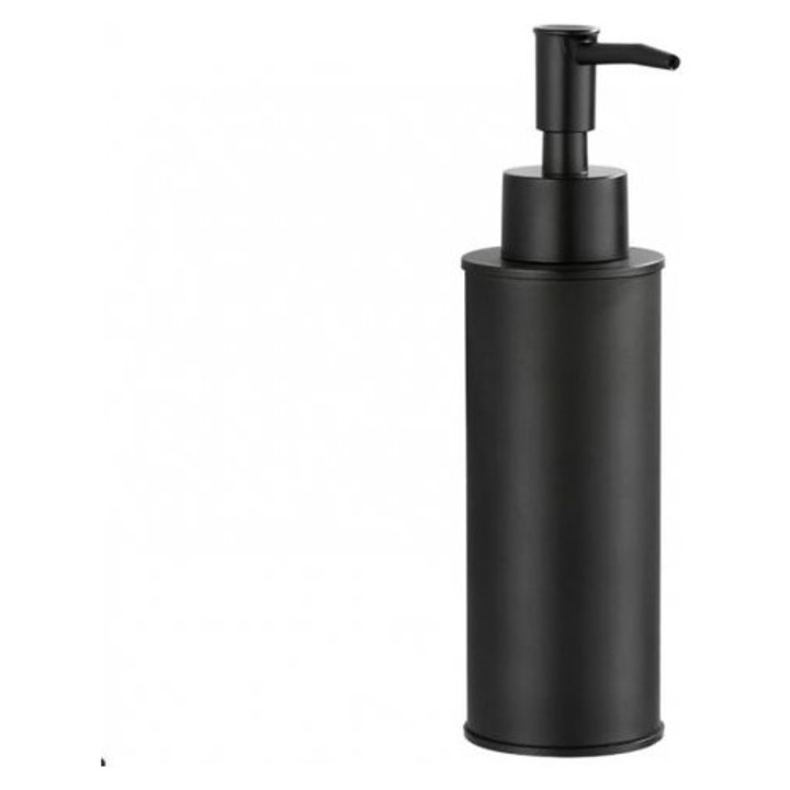 Adagoló szappan adagoló rozsdamentes acél 350ml matt fekete 5,5x15cm csúszásmentes
