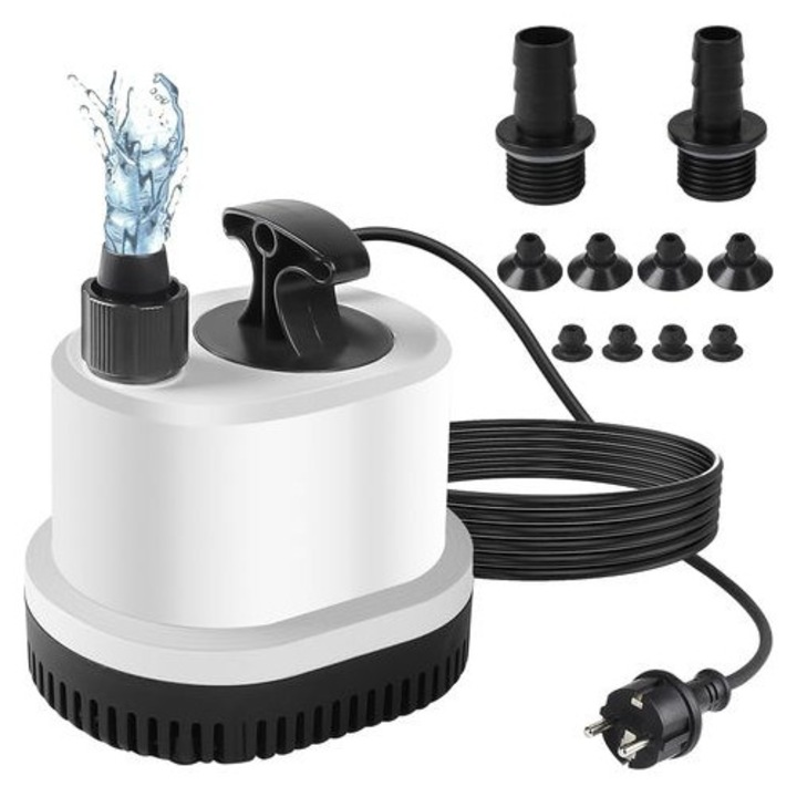 Merülő szivattyú, 1500l/h, 25W, 1,6m, 12/16/20mm, csendes, kompakt