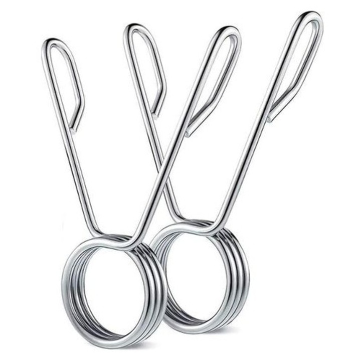 Set 2 cleme cu arc, 50mm, otel, 14x1x1.6cm, 135g