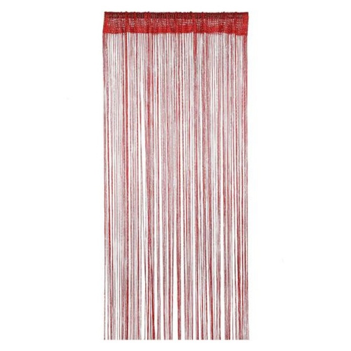 Függöny rojtokkal, 90x200cm, piros, dekoratív ajtó- és ablakfüggöny