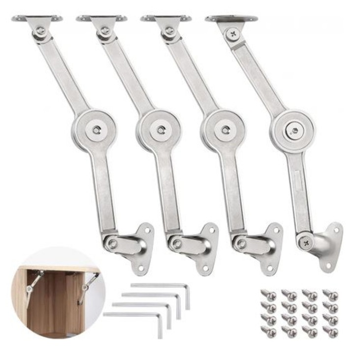 Set 4 balamale suport capac, reglabil 0-110°, zinc nichelat, 205x45mm