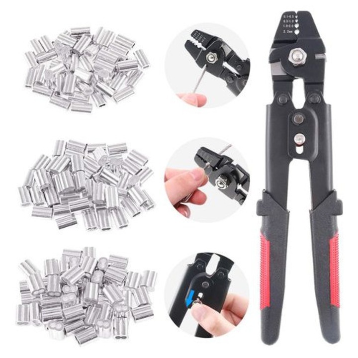 OEM krimpelő fogó készlet 180 többszínű hüvely 1,2x1,5x2mm 2,2mm