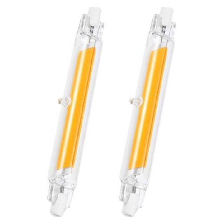 2 db LED R7S izzó készlet, 118mm, 20W, meleg fehér, szabályozható, 2000LM, 360°
