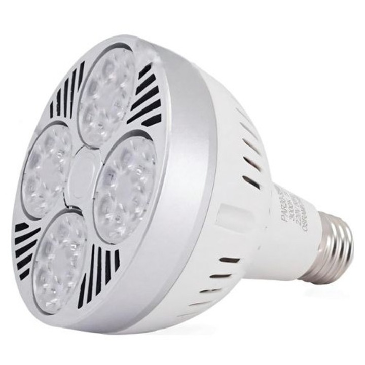 LED izzó E27 35W meleg fehér 3000-3500K 95x125mm ezüstfehér
