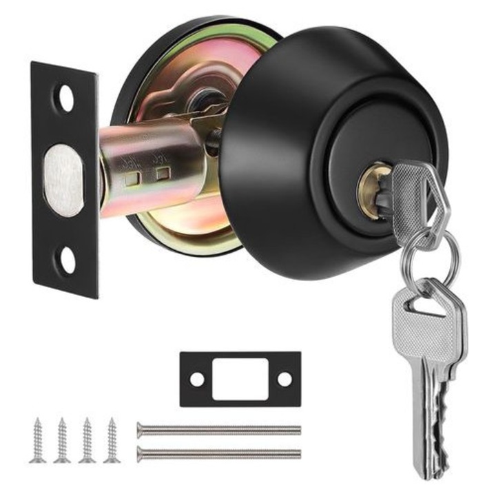 Broasca cu bolt reglabila, neagra mata, 35x45mm, set