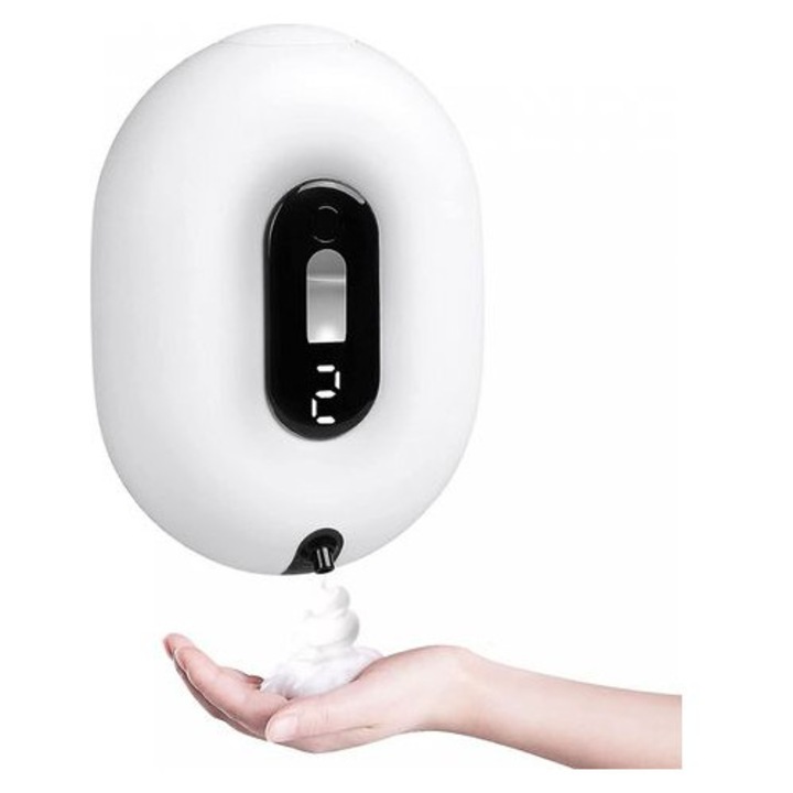 Automatikus habszappan adagoló 280ml fehér, falra szerelhető, állítható
