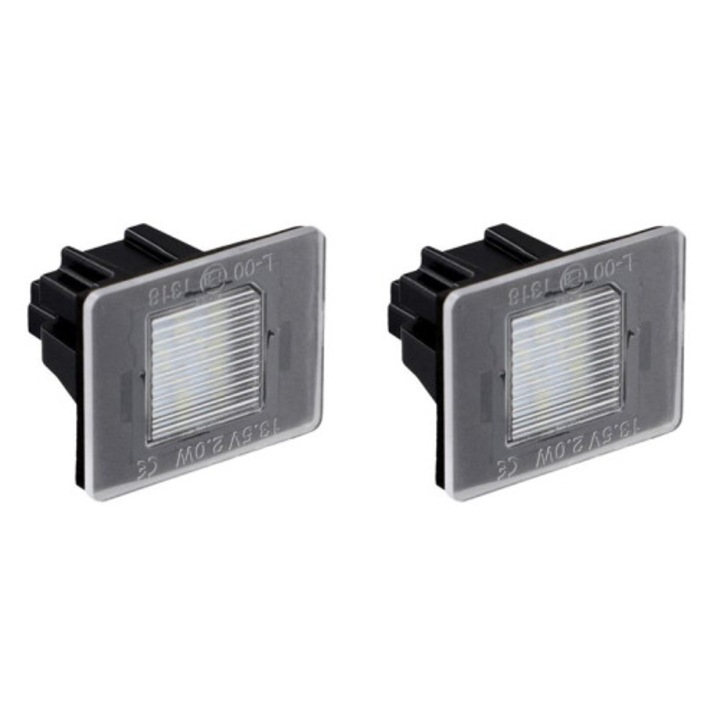 2 db LED rendszámtábla világítás szett, hátsó, fehér