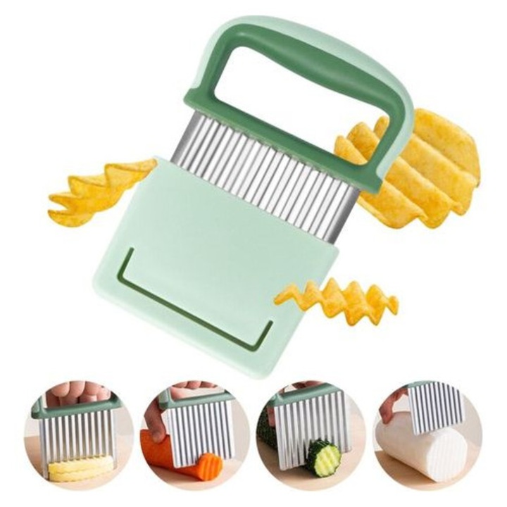 Cutit ondulat pentru legume inox, 20cm