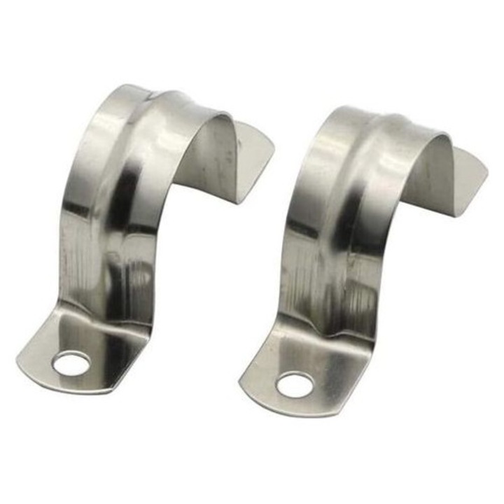 2 db U-alakú rögzítő bilincs készlet, rozsdamentes acél, 25mm, ezüst, 18x0.6mm