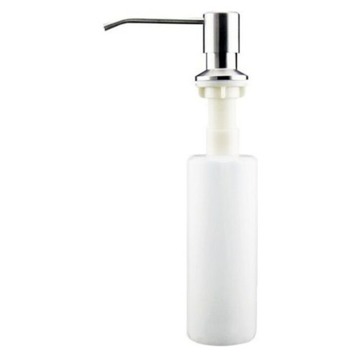 Dispenser sapun incastrat, inox, 350ml, argintiu
