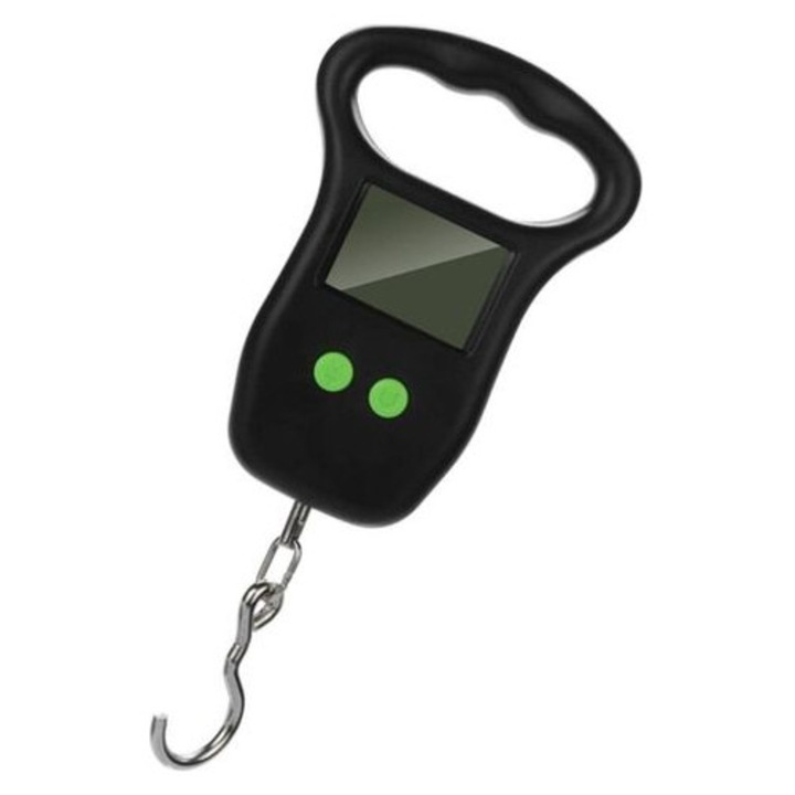 Cantar suspendat portabil cu ecran LCD, plastic si otel, 25x10x5cm