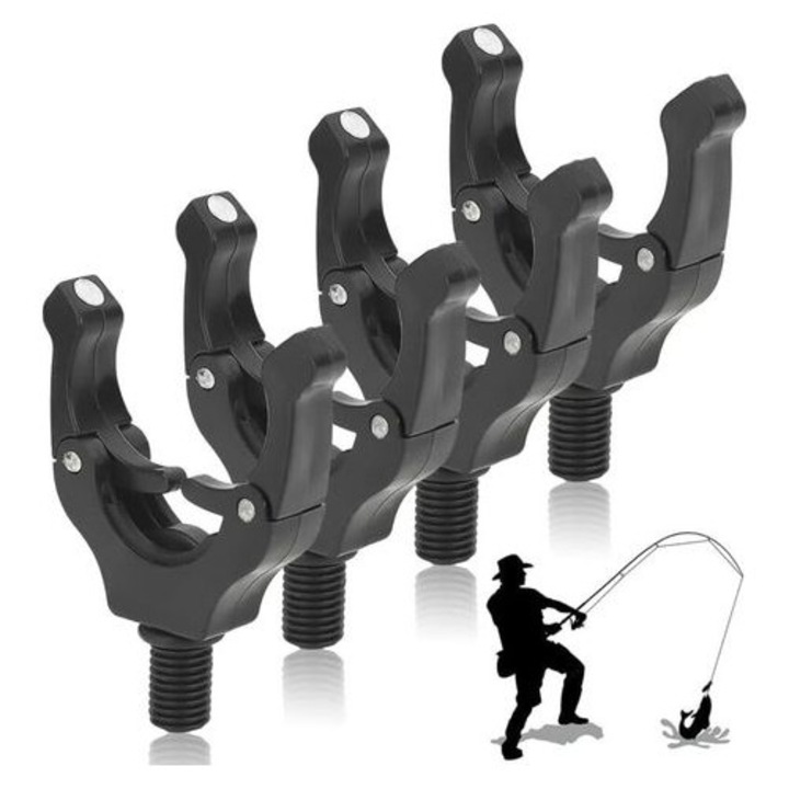 Suport magnetic pentru lanseta, reglabil automat, ABS, negru, 1 buc