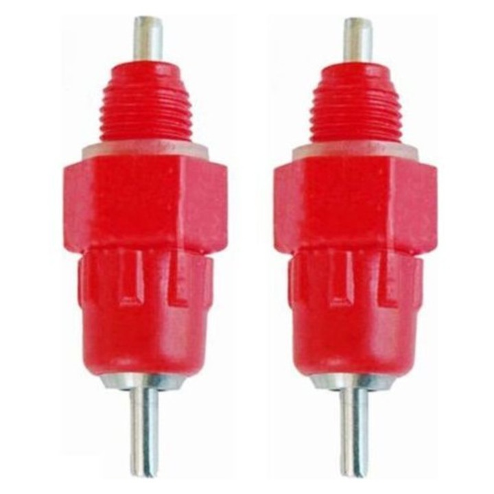 2 db piros rozsdamentes acél csirke etető adapter készlet 5.2x1.5cm